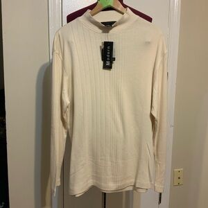 NWT J. Ferrar Modern Knit Polo Crew Of Coat Front Almond Shirt Men’s